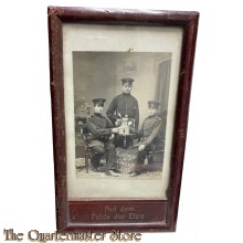 Framed studio photo 3 german soldiers Karlsruhe Kriegsjahr 1914