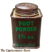 Bruin vierkant Blik voetpoeder 1 3/4 Oz. R&C Ltd (Brown Tin footpowder 1 3/4 Oz.)