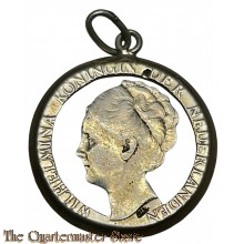 Zilveren gulden voor aan ketting Stil verzet ;  1940-1945