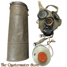 Blik met gasmasker Burger bescherming 1940-45
