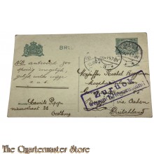 Briefkaart 1914 Zuruck wegen Kriegszustand 