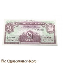 Voucher 1 Pond biljet van de Britse Strijdkrachten, 4e serie, uitgegeven in 1956-72