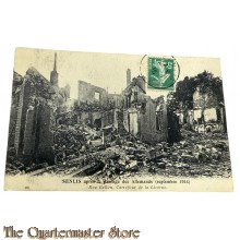 France - Postcard 1915 SENLIS apres Te passage des Allemands (septembre 1914) Rue Bellon, Carrefour de la Licorne