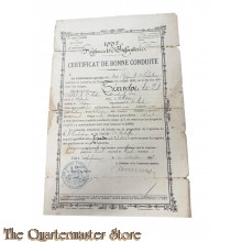 France -WW1 Certificat de bonne conduite 1897