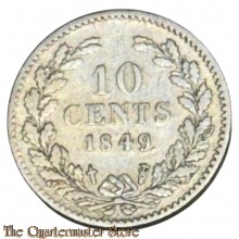 Coin - 1849 10 cents Nederland Willem II