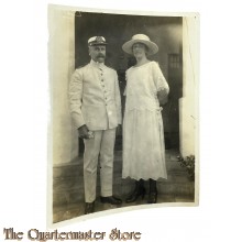 Studiofoto 1920 Marine onderofficier met eega (Studio Photo Dutch Naval NCO 1920s with wife)