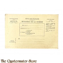 France - 1914-18 carte franchise militaire - ministere de la guerre 