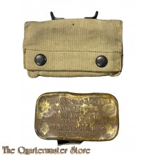 WWI US Army M1910 First aid pouch with tin   (M1910 verbandsblik met tas)