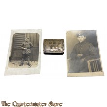 WK1 2 photos mit streichholz halter Galizien 1917 (WW1 photos with match holder)
