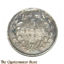Coin - 1863 5 cents Nederland Willem II