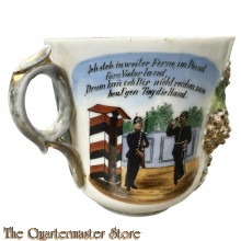 WK1 Porzelan Kaffee tasse Soldat zum Onkel (WW1 German China coffee cup German soldier to Uncle)