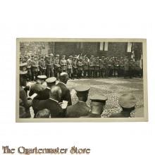 Postkarte/ Photo 1914 Deutsche Soldaten angetreten