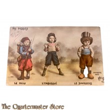 France - WW1 Patriotic postcard Nos gosses, Poilu , L’ Embisque , le Bourgeois 