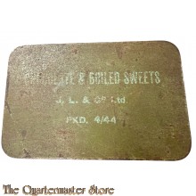 WW2 British Chocolate & Boiled Sweets Ration Tin 1944
