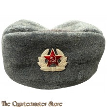 Russia - Grey Ushanka with badge 1980s 
