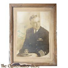 Framed signed photo of a US Navy officer pilot pre 1945