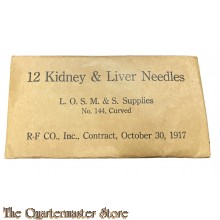 US Army Flat Curved Medical Kidney & Liver Needles in Original Packaging1917