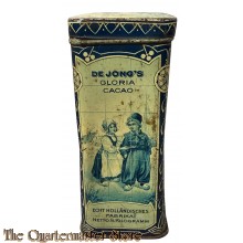 Blikverpakking voor 1 Kg. cacao  , De Erve H. de Jong, Wormerveer, Holland 