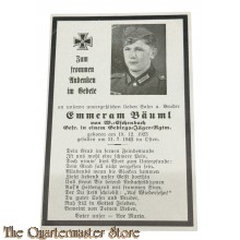 In Memoriam Karte/Death notice Gebirgsjager Regiment Rusland 