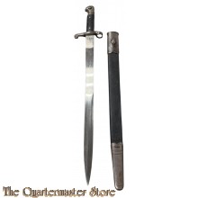 British - Martini-Henry Rifle P-1887 Sword Bayonet with Steel Mounted Leather Scabbard