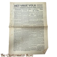 Krant Het vrije Volk 1e jrg no 9 Woensdag 2 Mei 1945 