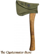 US Army Axe with cover OD 1945  (Bijl met hoes US Army OD 1945)