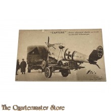 Postcard 1917 Capture, Avion Allemand abattu au front occidental Britannique