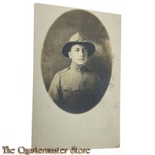 Chest Studiophoto WW1 soldier US Army with M1912 Campaignhat