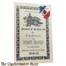 France - Souvenir Prayer for France: Remembrance in memory of the French soldiers 1914-1915