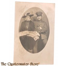 Postkarte/ Studio Photo 1916 Deutscher Soldat mit Frau
