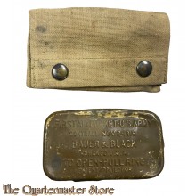 WWI US Army M1910 First aid pouch with tin  (M1910 verbandsblik met tas)