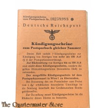 2x WK2 Reichspost Ruckzahlungsscheine/Kundigungsscheine 