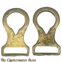 Set  WW1 German Pickelhaube Helmet Chinstrap Brass Side Buckles