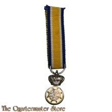 Miniatuur Eremedaille civiel 10 mm  , W verbonden aan de Orde van Oranje-Nassau, in zilver