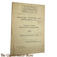 Manual Infantry training 1937 Supplement, No 1 Tactical notes for platoon commanders