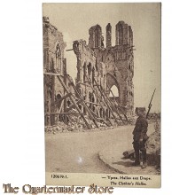 France - WW1 postcard 1918 Ypres Halles aux Draps