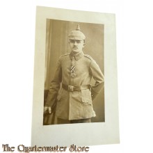 Postkarte 1915  Deutscher Soldat mit Pickelhaube und EK 2