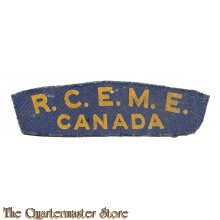 Shoulder title R.C.E.M.E. Royal Canadian Electrical and Mecanical Engineers (Canvas)