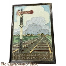 Cloisonné Wand Tegel - Spoorwegstaking Sept.1944 - Mei 1945 , De Porceleyne Fles (Royal Delft) - 