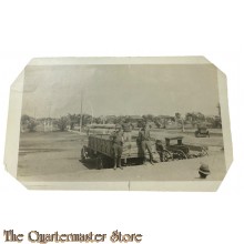 Photo US Army WW1 Soldiers with horse and wagon transport