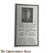 In Memoriam Karte/Death notice O Gefr Inf Regt   (Russland)