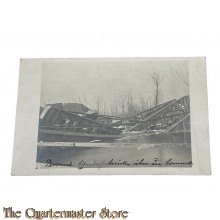 Postkarte/Studio photo 1917 zerstorte Brucke an der Somme 