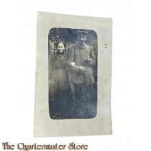 Postkarte/ Photo 1914 Deutscher Soldat mit Frau