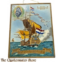Westraven Cloisonné tegel met een schip van de 7 provincien van ADM de Ruyter