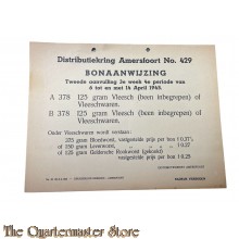 Bonaanwijzing  Distributiekring  Amersfoort no 429 2e aanvulling 3e week 4e periode 6 t/m 14 April 1945