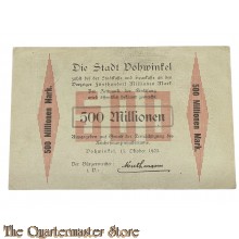 Notgeld der Stadt Vohwinkel 500 Millionen Mark 1923