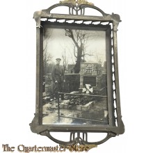 WK 1 Metal tray for candy with photo of the grave of Otto Steindel