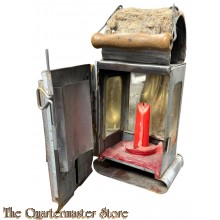 Pre 1940 Duitse zinken seinlamp met houten handvat