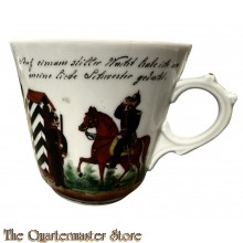 Pre WK1 Porzelan Kaffee tasse Soldat zum Schwester (pre WW1 German China coffee cup German soldier to Sister)