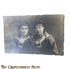 Postkarte 1914-1918 photo Marine Soldat mit Frau 